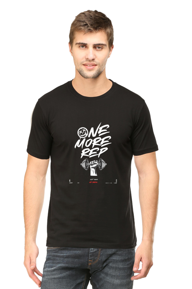 Fitness Flow - One More Rep | Classic RoundNeck Performance Graphic Tee | Urban Workout Motivation