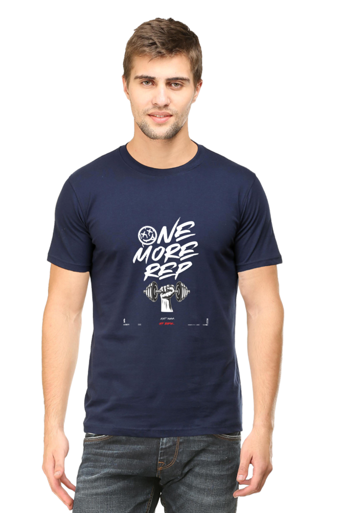 Fitness Flow - One More Rep | Classic RoundNeck Performance Graphic Tee | Urban Workout Motivation