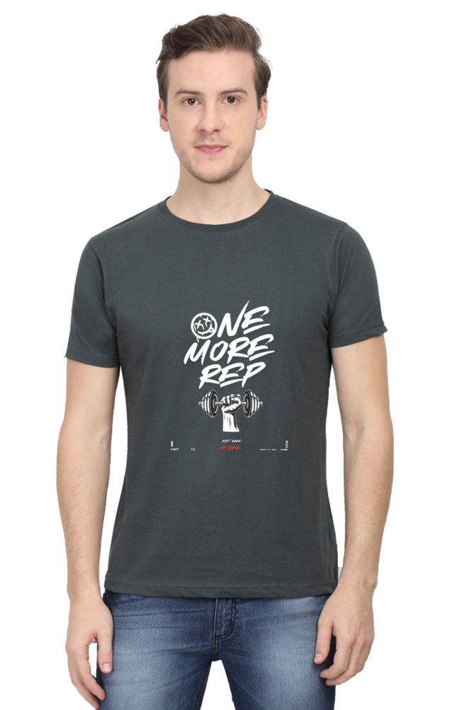 Fitness Flow - One More Rep | Classic RoundNeck Performance Graphic Tee | Urban Workout Motivation